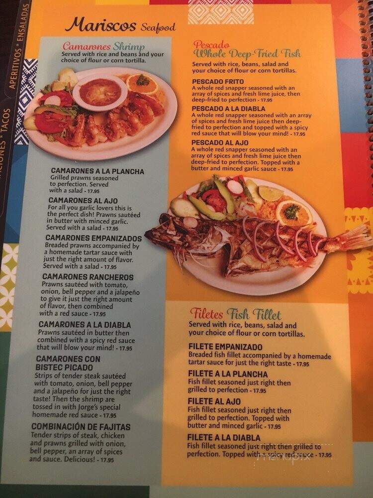 Jorge's El Tapatio - Tracy, CA menu_pic
