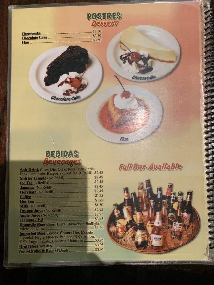 Jorge's El Tapatio - Tracy, CA menu_pic