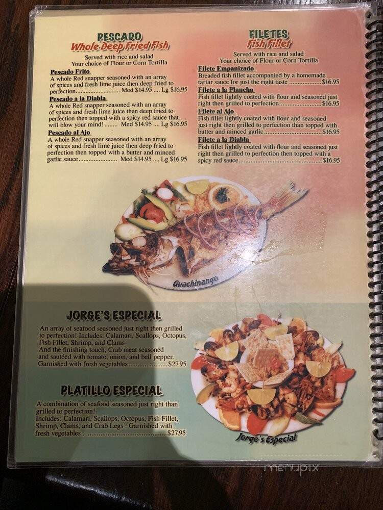 Jorge's El Tapatio - Tracy, CA menu_pic