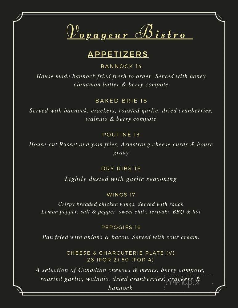 Voyageur Bistro - Sun Peaks, BC menu_pic