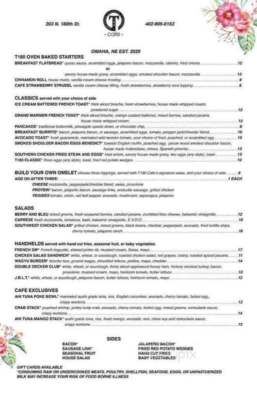 Tavern 180 - Omaha, NE menu_pic
