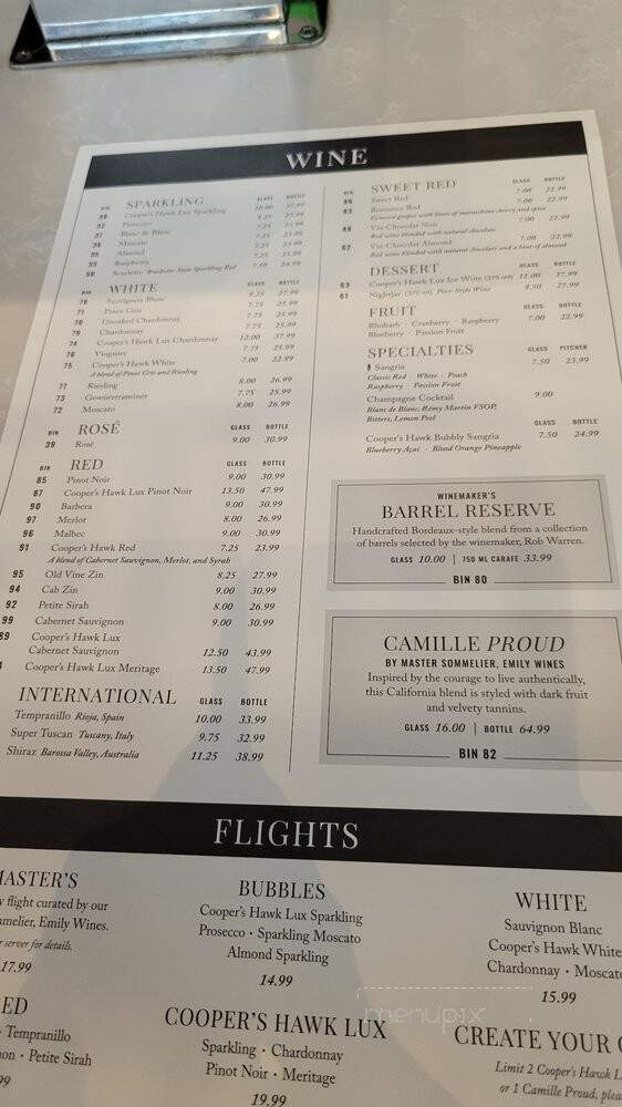 Cooper's Hawk Winery & Restaurants - St Charles, IL menu_pic