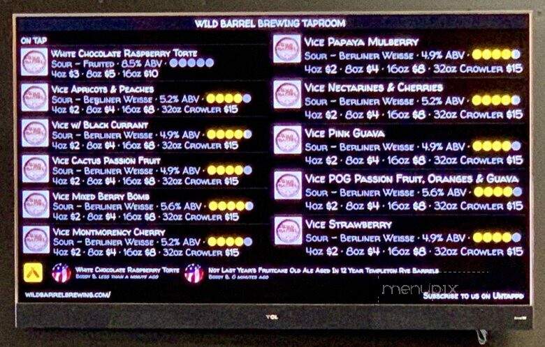 Wild Barrel Brewing - San Marcos, CA menu_pic
