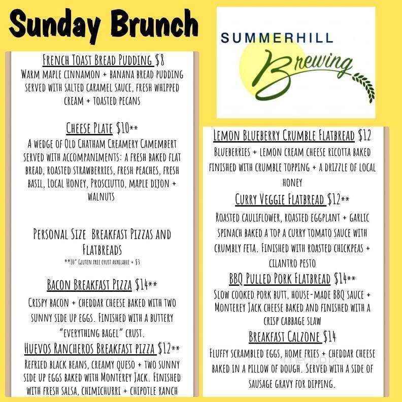 Summerhill Brewing - Groton, NY menu_pic