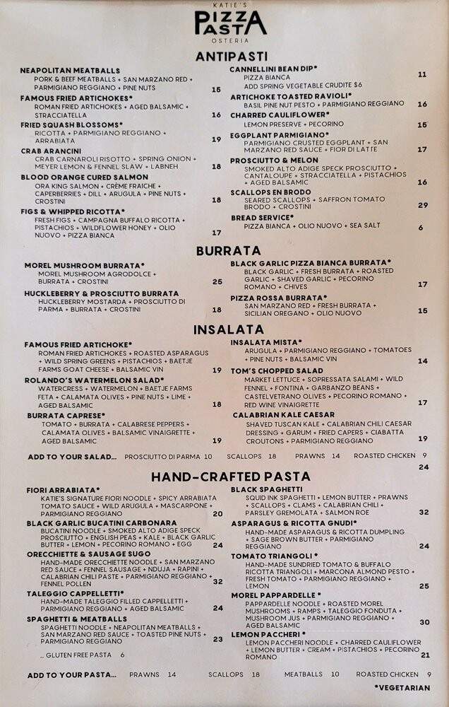 Katie's Pizza & Pasta Osteria - Town and Country, MO menu_pic