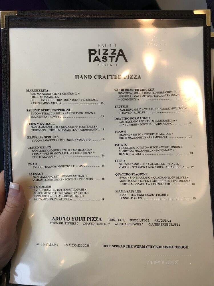Katie's Pizza & Pasta Osteria - Town and Country, MO menu_pic