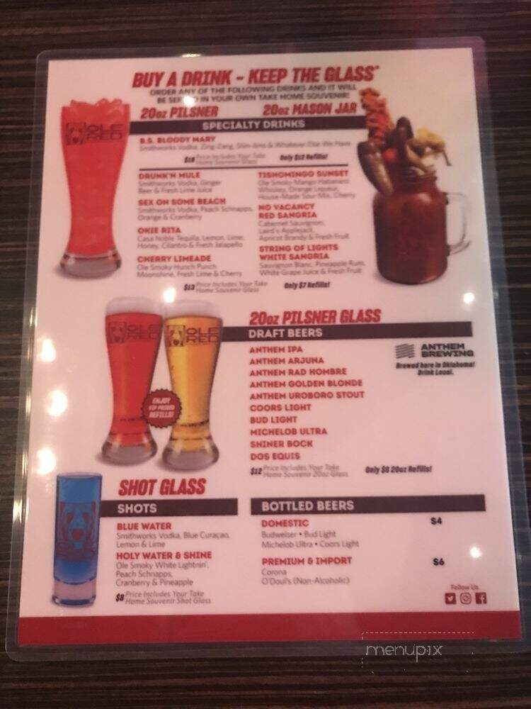Ole Red - Tishomingo, OK menu_pic