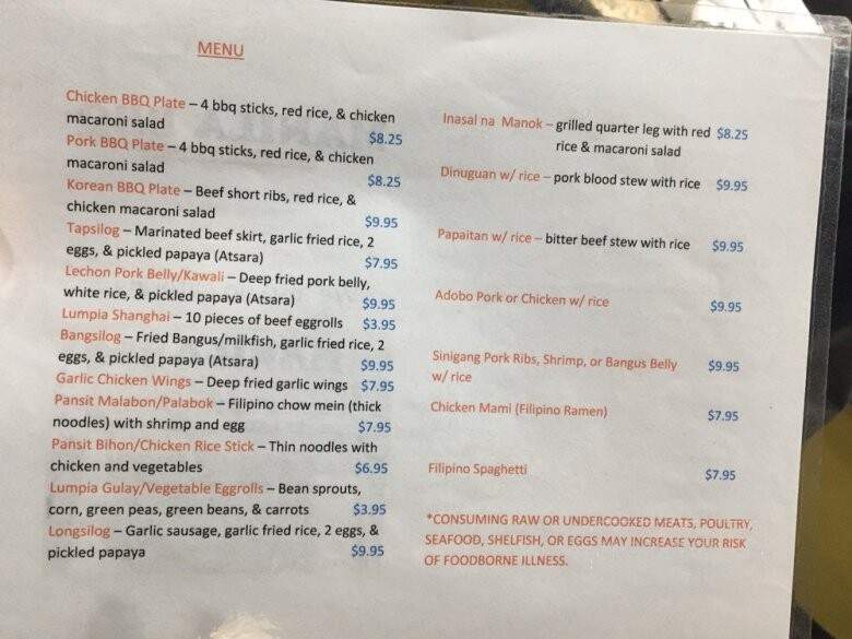 Manila BBQ - Henderson, NV menu_pic