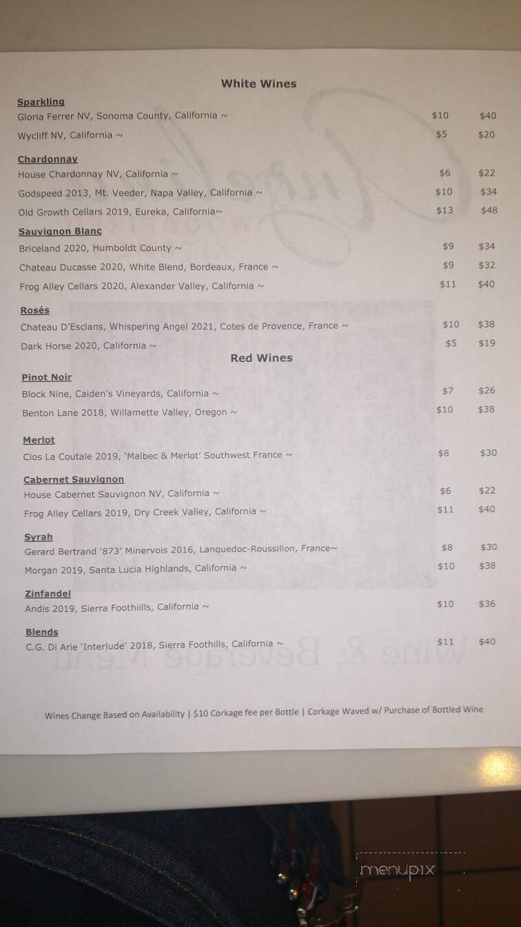 Angelina Woodfired Kitchen - Fortuna, CA menu_pic