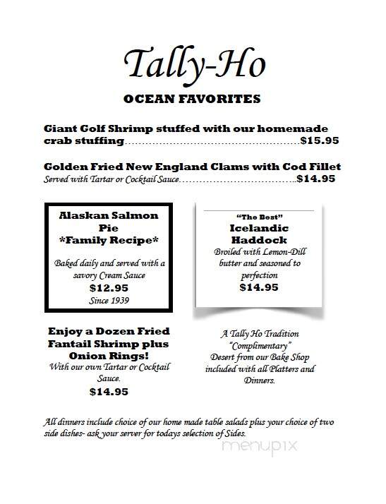 Tally Ho Restaurant - Chautauqua, NY