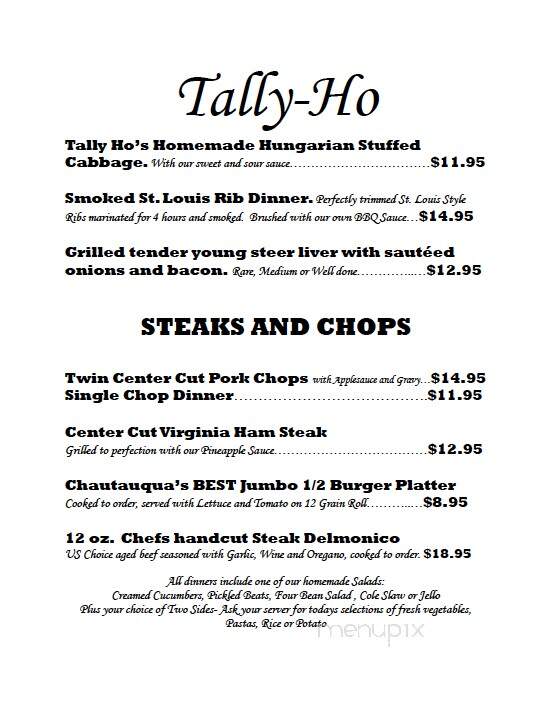 Tally Ho Restaurant - Chautauqua, NY