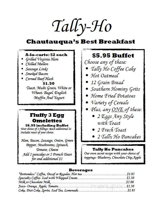 Tally Ho Restaurant - Chautauqua, NY