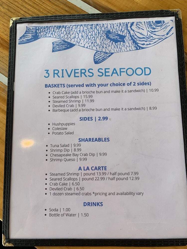 Three Rivers Seafood - West Point, VA menu_pic