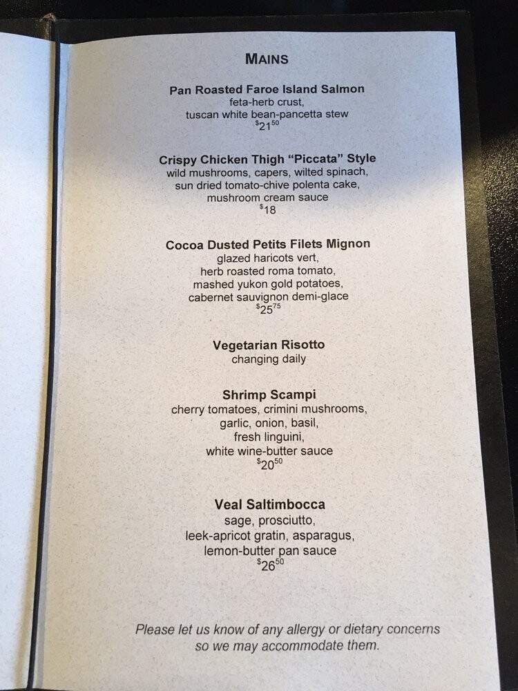 Elixir Restaurant - White River Junction, VT menu_pic