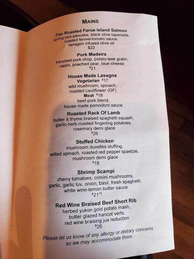 Elixir Restaurant - White River Junction, VT menu_pic