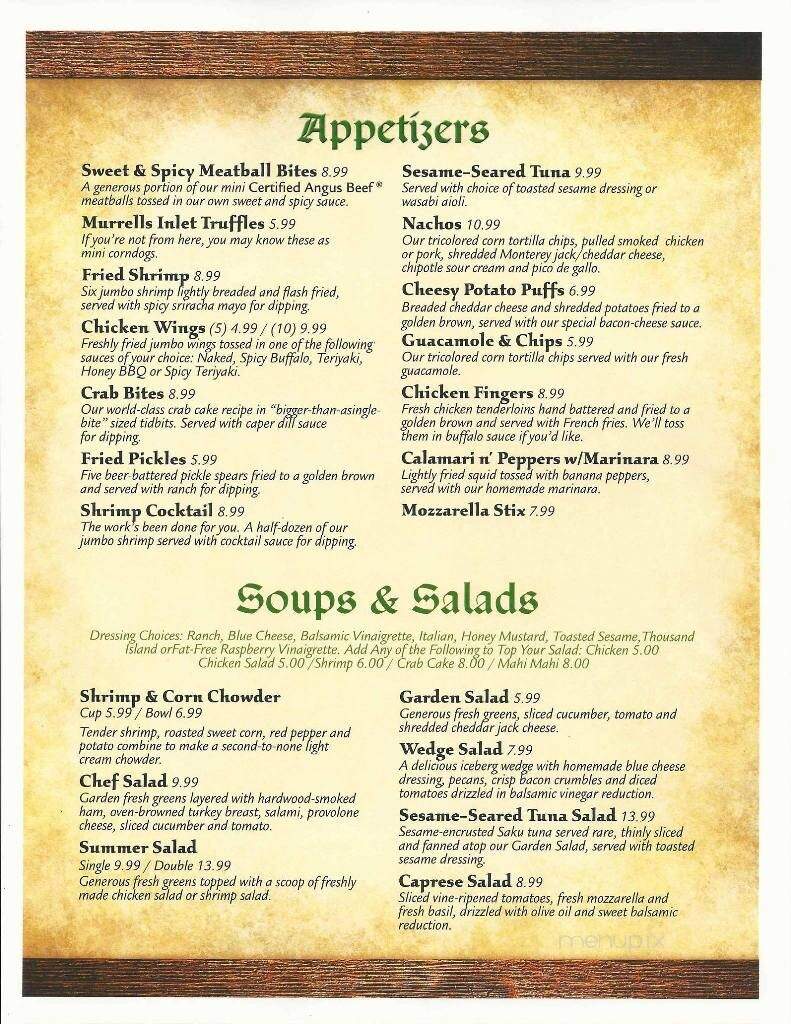 K-Rae's Waterway Bar and Grille - Murrells Inlet, SC menu_pic