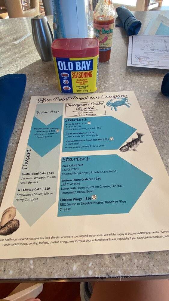 Blue Point Provision - Cambridge, MD menu_pic