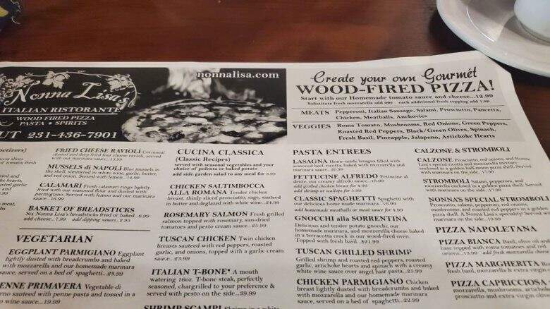 Nonna Lisa's Italian Restaurant - Mackinaw City, MI menu_pic