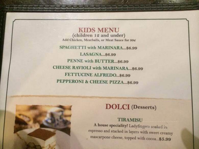 Nonna Lisa's Italian Restaurant - Mackinaw City, MI menu_pic