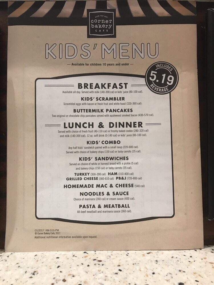 Corner Bakery Cafe - Temecula, CA menu_pic