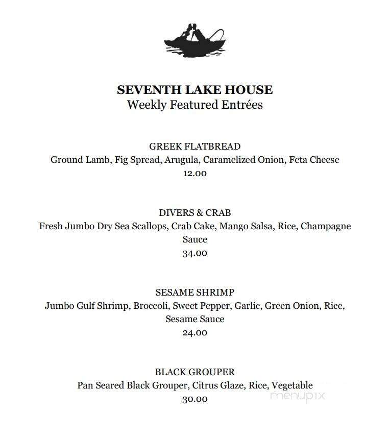 Seventh Lake House - Inlet, NY menu_pic