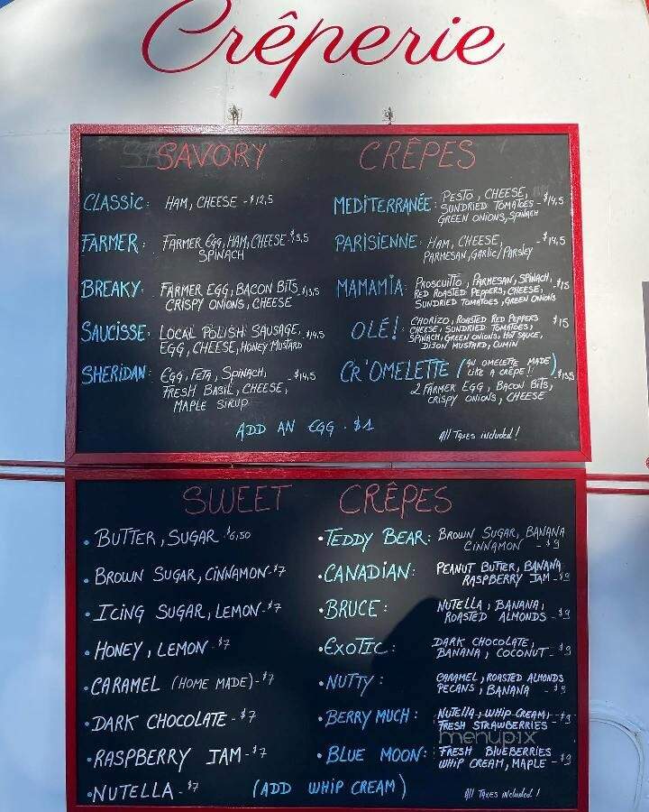 Creperie Ooolala - Penticton, BC menu_pic