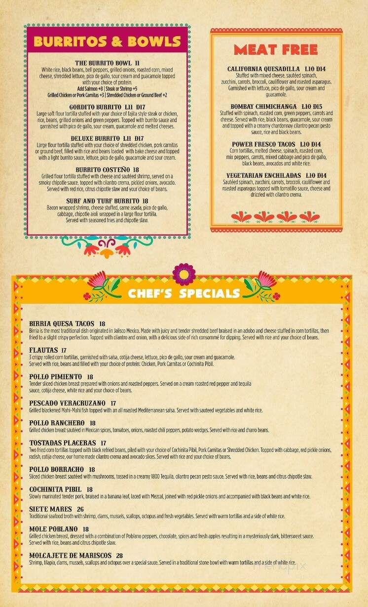 Monarca Cantina - Monroe, NY menu_pic