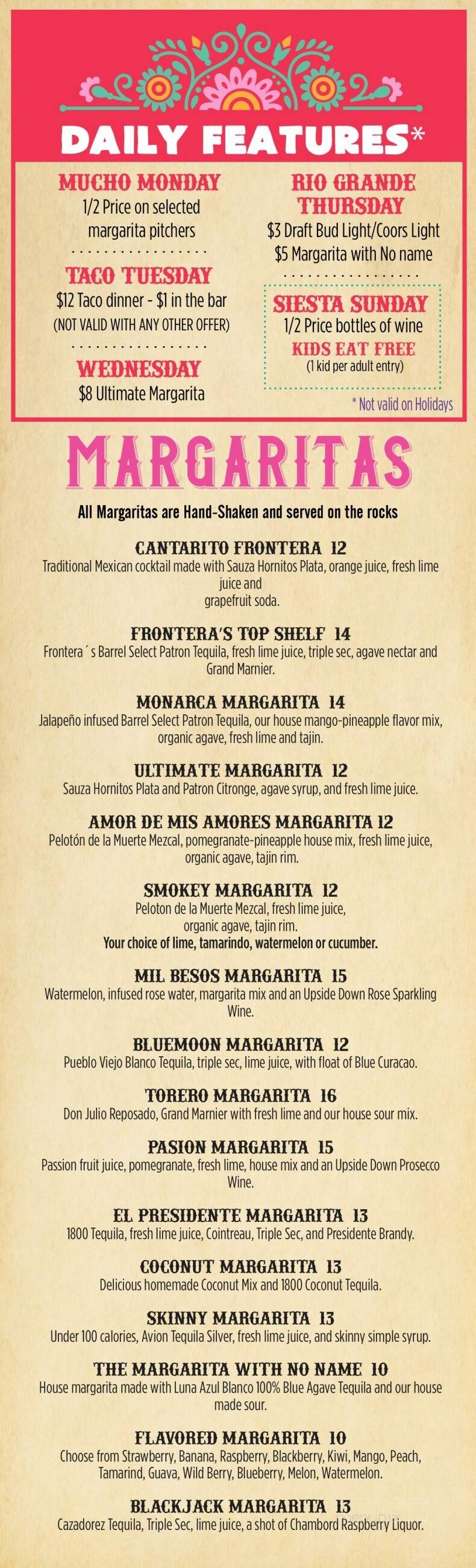 Monarca Cantina - Monroe, NY menu_pic