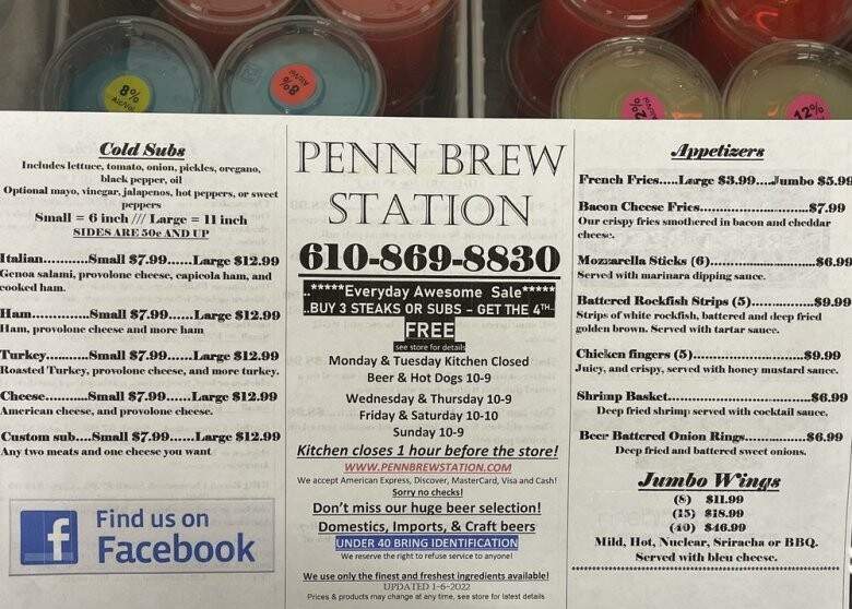 Penn Brew Station - West Grove, PA menu_pic