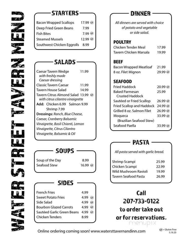 Water Street Tavern & Inn - Lubec, ME menu_pic