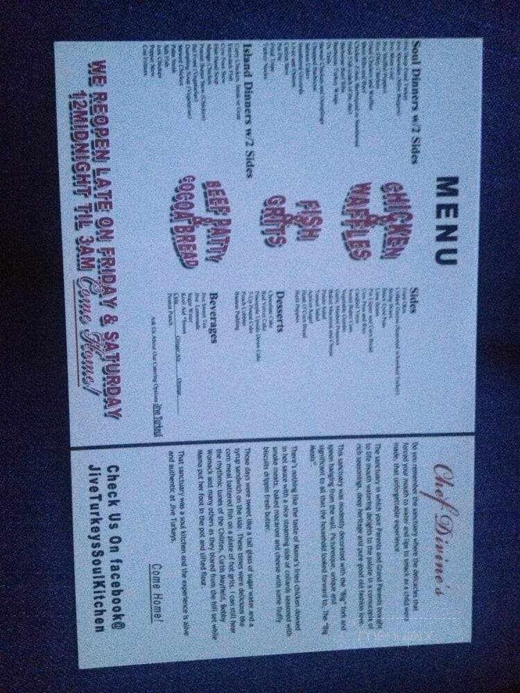 Jive Turkey Soul Kitchen - Fitchburg, MA menu_pic