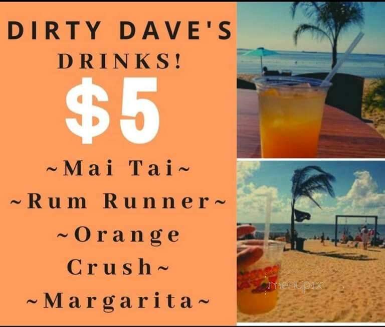 Dirty Dave's Island TIKI bar - Stevensville, MD menu_pic