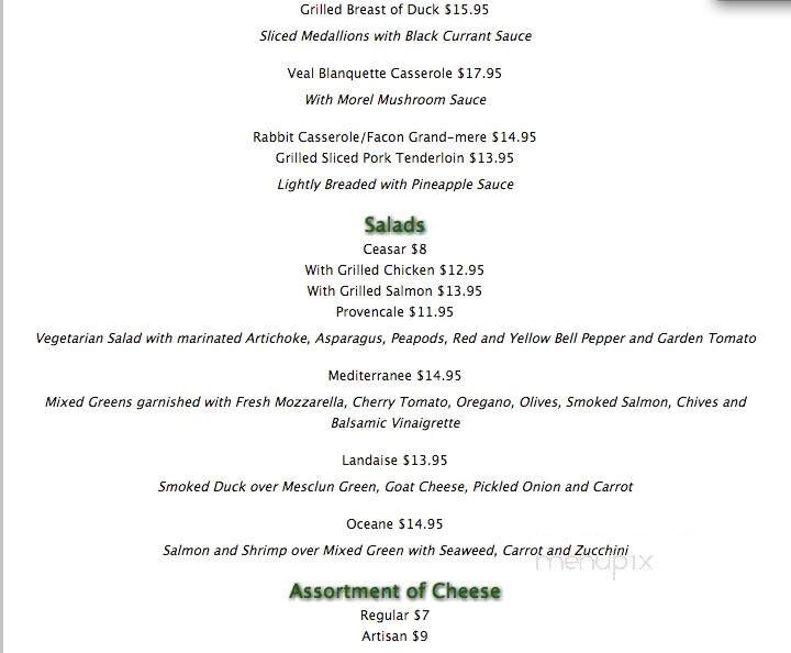 Gourmet Frog - Highwood, IL menu_pic
