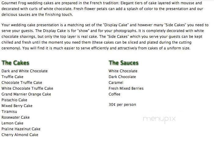 Gourmet Frog - Highwood, IL menu_pic