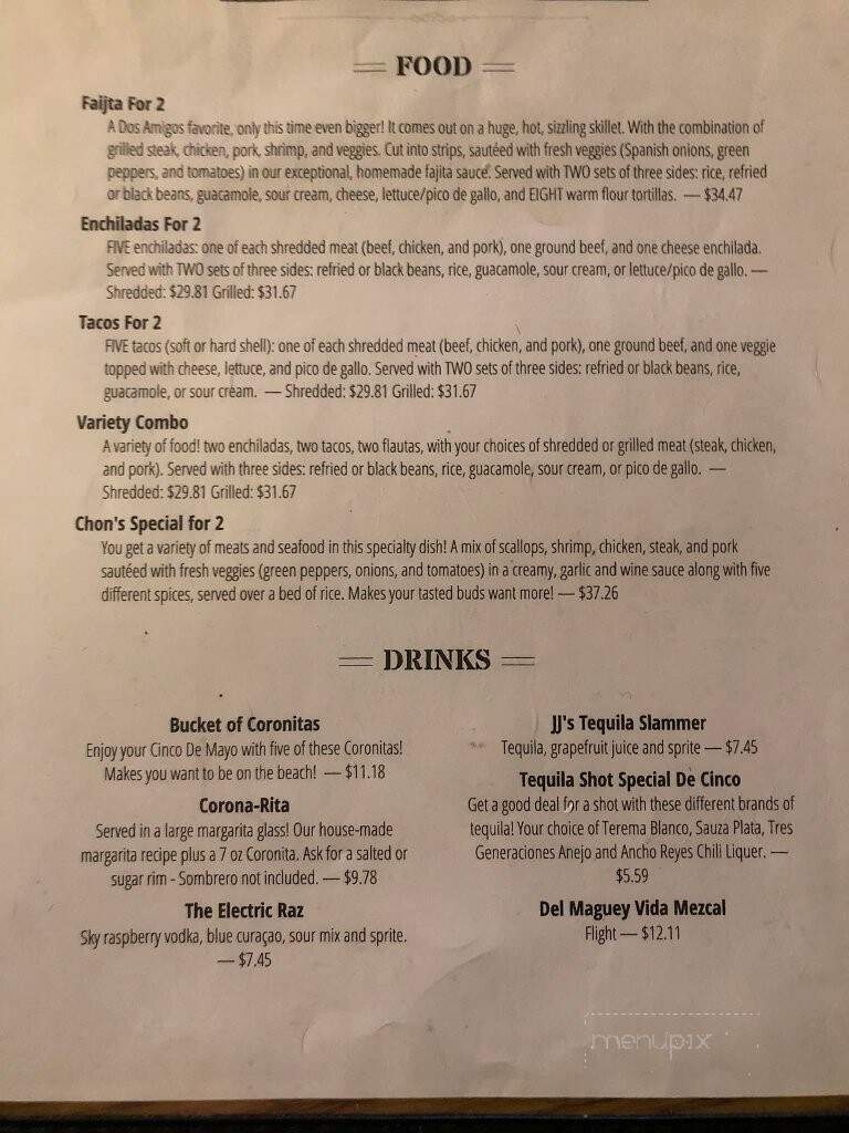 Dos Amigos Restaurant - Torrington, CT menu_pic