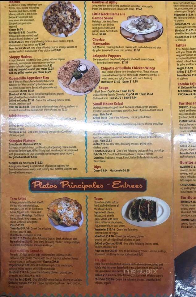 Dos Amigos Restaurant - Torrington, CT menu_pic