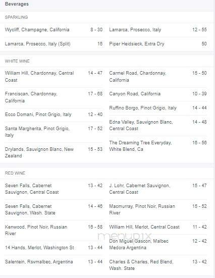 Ovations at Wolf Trap - Vienna, VA menu_pic