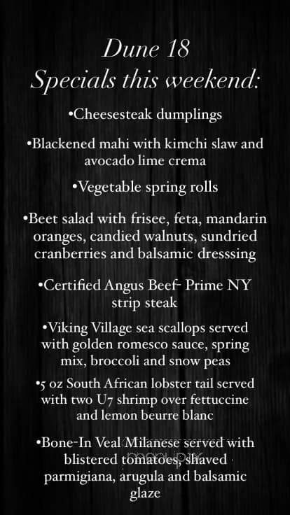 Dune 18 - Ship Bottom, NJ menu_pic