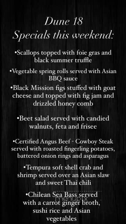 Dune 18 - Ship Bottom, NJ menu_pic