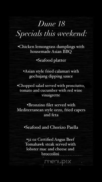 Dune 18 - Ship Bottom, NJ menu_pic