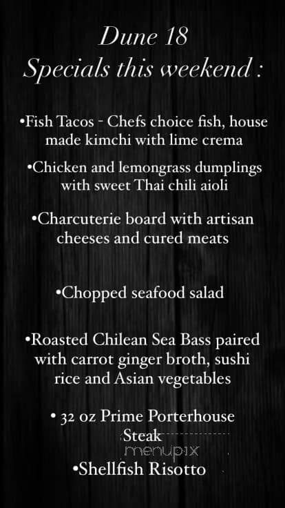 Dune 18 - Ship Bottom, NJ menu_pic