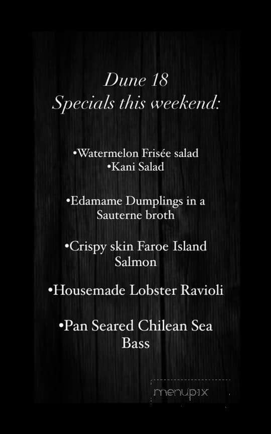 Dune 18 - Ship Bottom, NJ menu_pic
