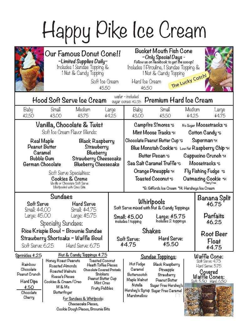 Happy Pike Ice Cream And Snack Bar - West Chazy, NY menu_pic
