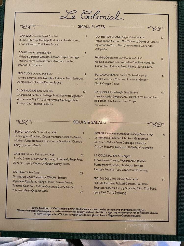 Le Colonial Lake Forest - Lake Forest, IL menu_pic