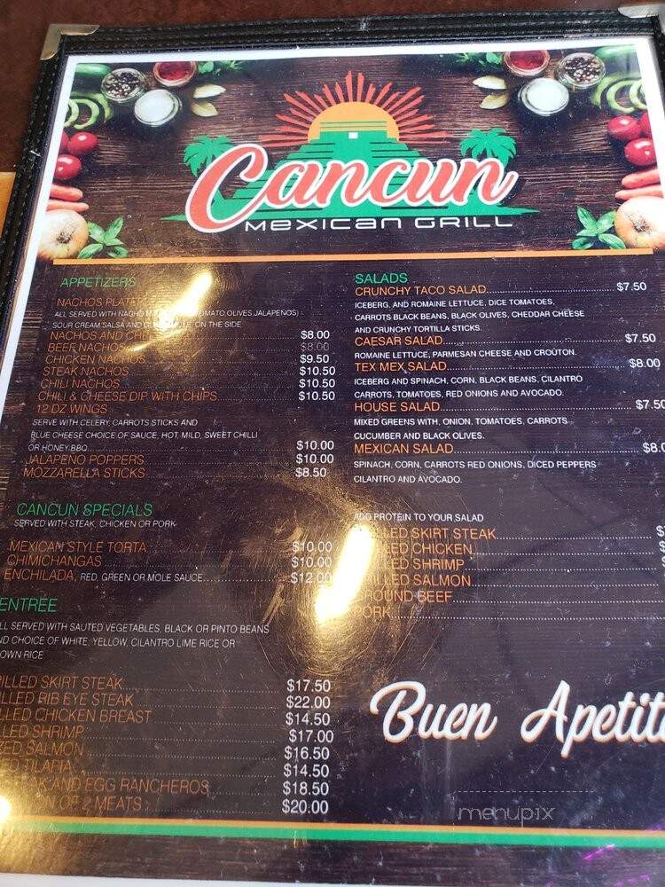 Cancun Mexican Grill - Massapequa, NY menu_pic