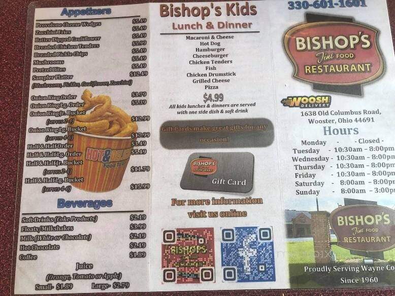 Bishops Restaurant - Wooster, OH menu_pic