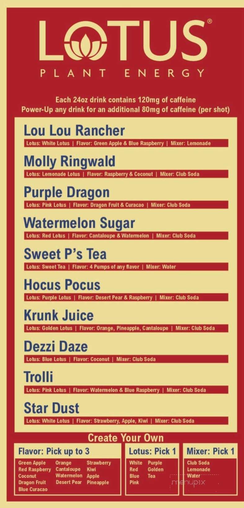 PT's Snowballs and Coffee - Sulphur, LA menu_pic