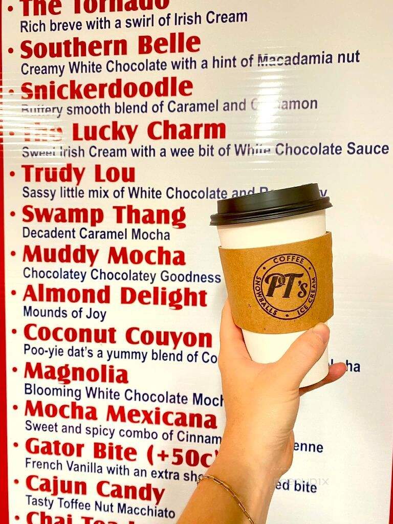 PT's Snowballs and Coffee - Sulphur, LA menu_pic