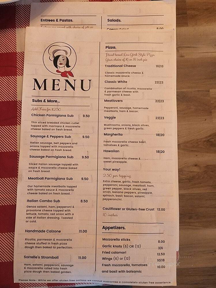Sorelles - Eagleville, TN menu_pic
