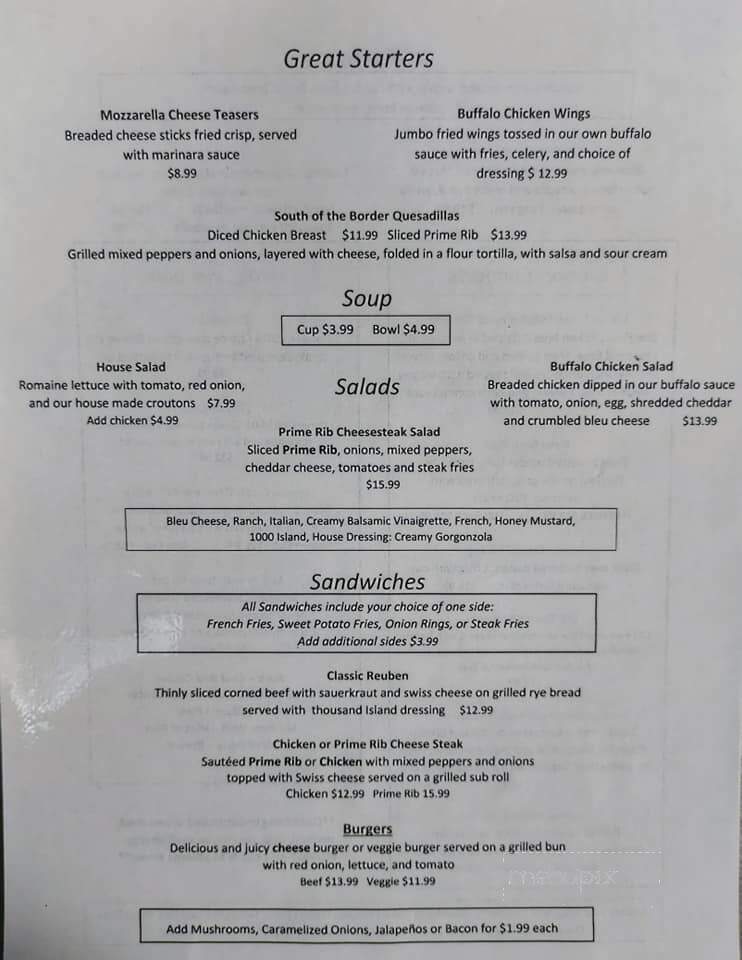 Lambs Creek - Mansfield, PA menu_pic